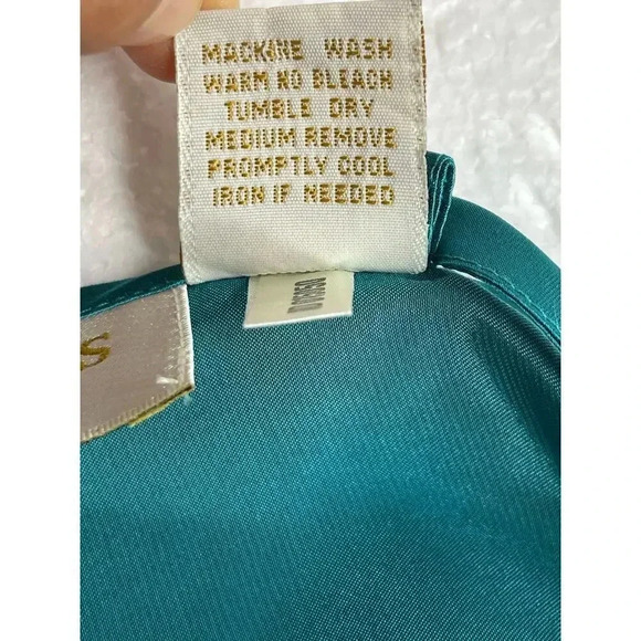 Vintage Victoria’s Secret Gold label Satin Lace Lingerie Teddy size S Teal/Black - Picture 4 of 10